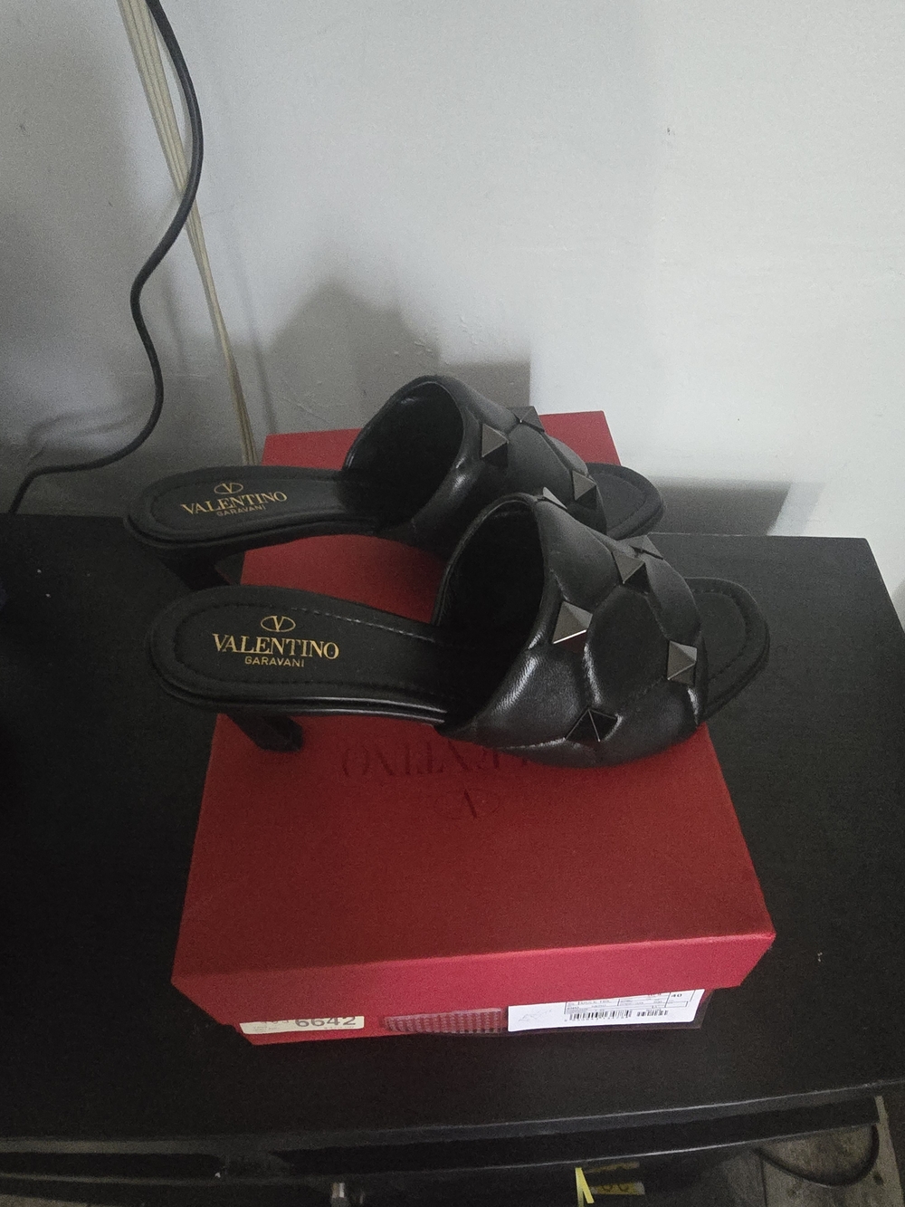 Valentino Black Studded Slide Sandals - Picture 4 of 8